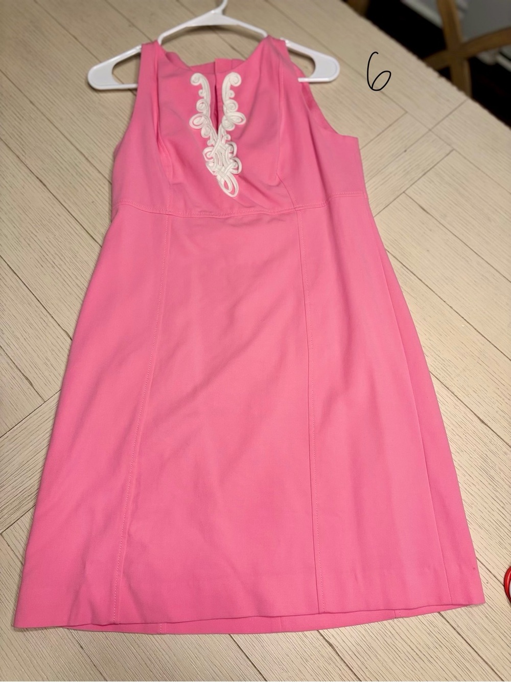 Lilly Pulitzer Pink Sleeveless Dress with White Embroidery